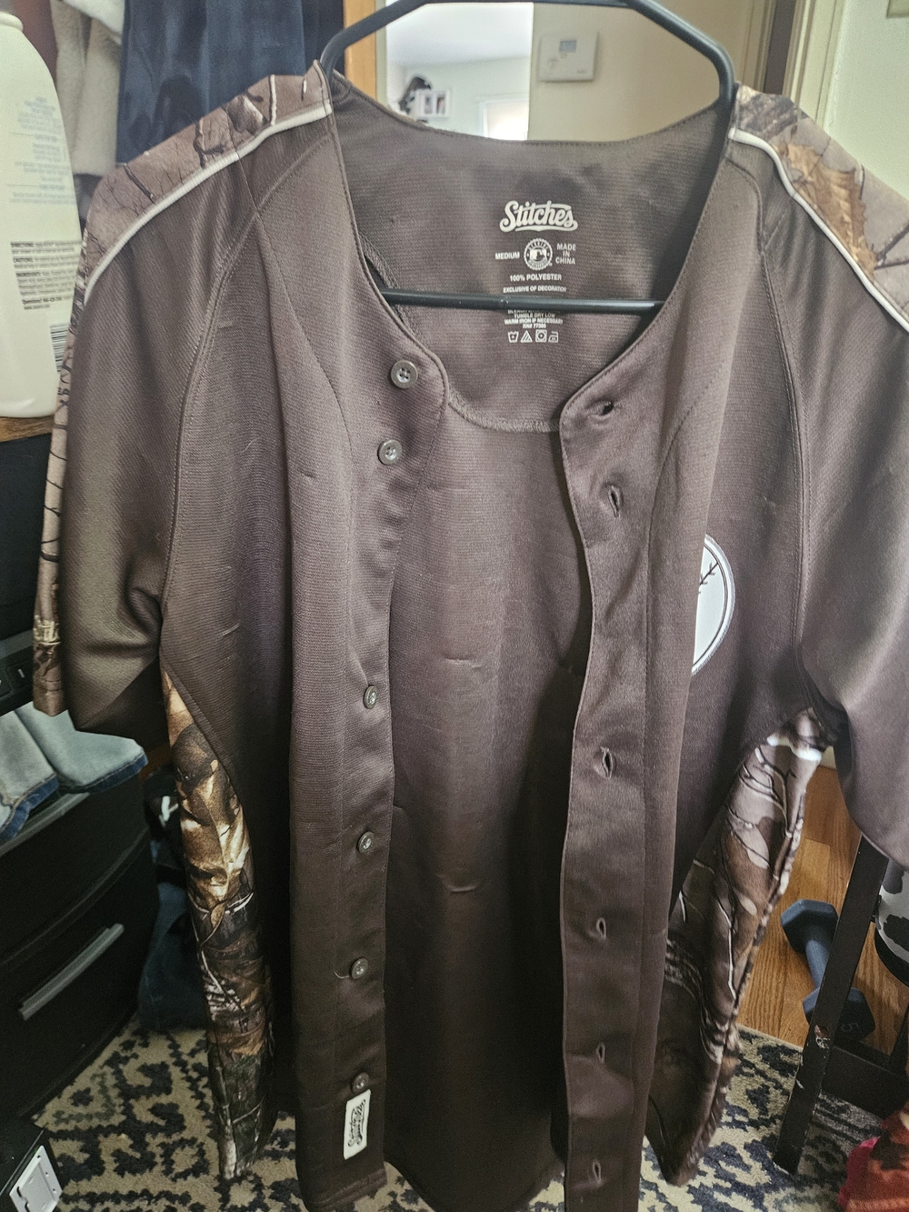 Stitches Brown Camo Angels Baseball Jersey